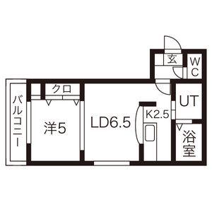 LUNA26(1LDK/4階)の間取り写真