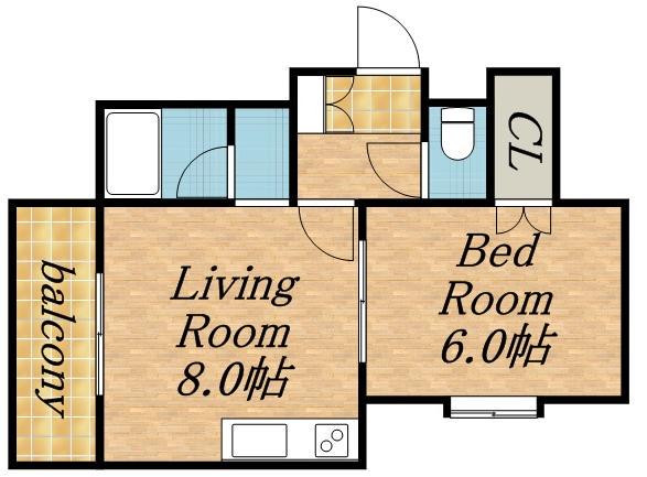 グランドール平岸512(1DK/4階)の間取り写真