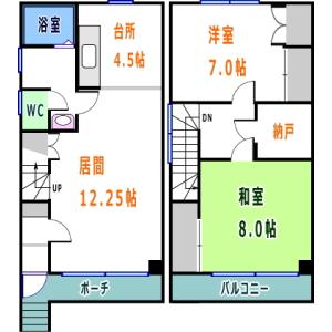 パークランド大塚(2LDK/1階)の間取り写真