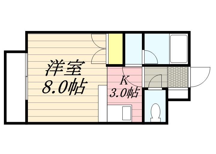 セゾンラメール(1K/4階)の間取り写真