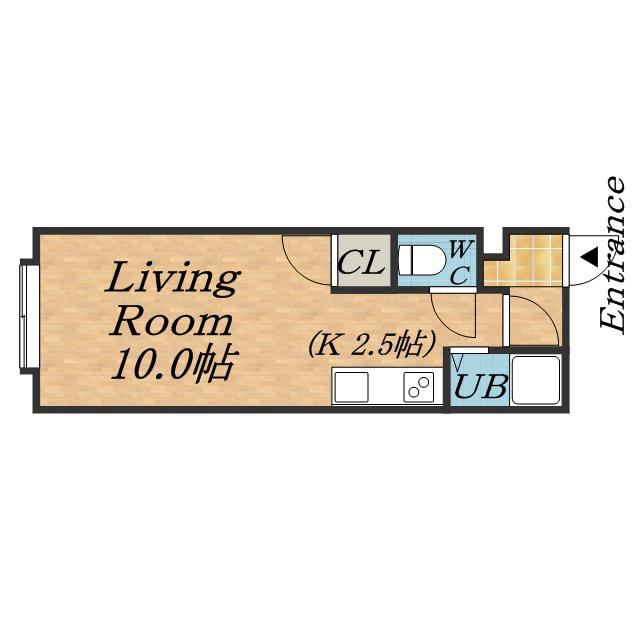 ハイツ白石(1K/2階)の間取り写真