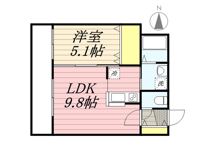 セブンスコートN14(1LDK/5階)の間取り写真