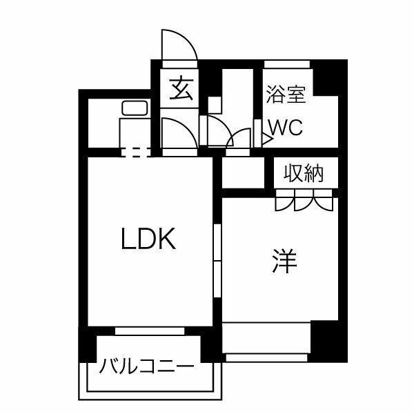 KS平岸(1DK/3階)の間取り写真