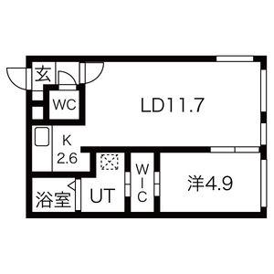 LAND平岸(1LDK/4階)の間取り写真