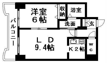 ティアラ豊平第二(1LDK/3階)の間取り写真