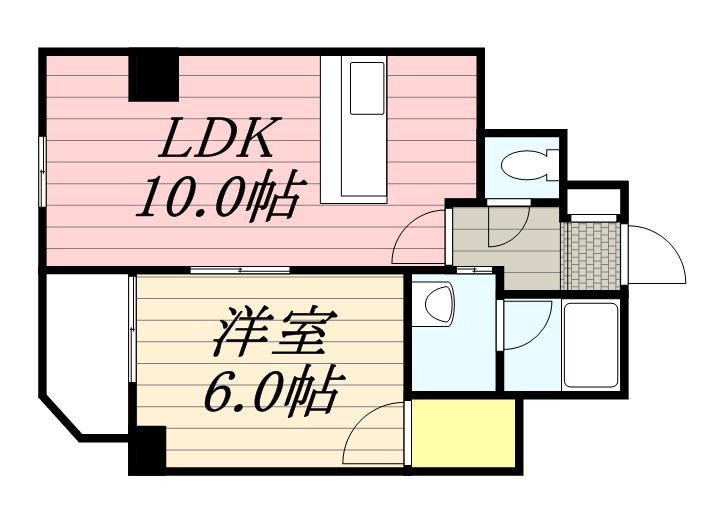 アクアプレイス(1LDK/2階)の間取り写真