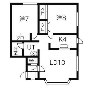 コニファーコート(2LDK/2階)の間取り写真
