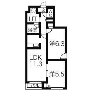 プリマベーラ(2LDK/2階)の間取り写真