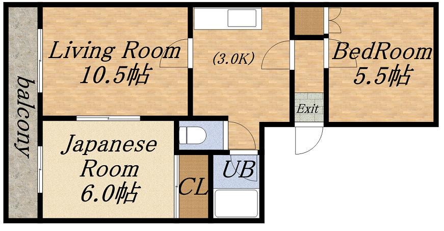 ティアナビル(2LDK/4階)の間取り写真