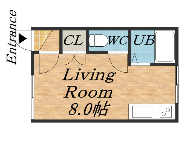 YM本通パークコート(ワンルーム/1階)の間取り写真