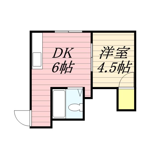 サンハイツ(1DK/2階)の間取り写真