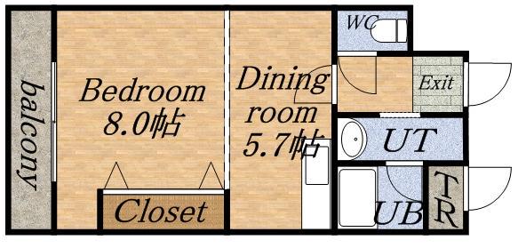 AMMS18(1DK/5階)の間取り写真