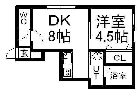 セレス2・6(1LDK/3階)の間取り写真