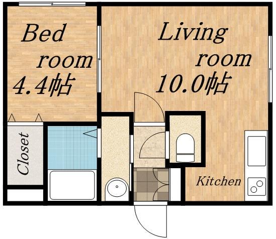 カルディーノ澄川(1LDK/3階)の間取り写真
