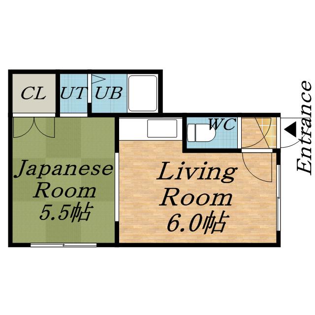 白石ハイツ(1DK/4階)の間取り写真