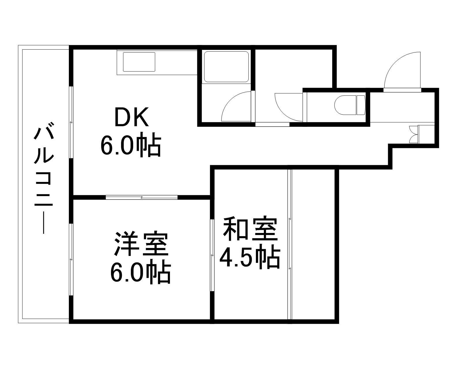 ロジェ・ピュヰソン(2DK/3階)の間取り写真