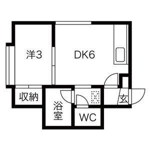 スプリーム豊平参番館(1DK/3階)の間取り写真