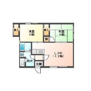 リベラハイツ(2LDK/2階)の間取り写真