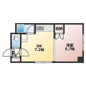 サニープレイスなかの(1DK/5階)の間取り写真