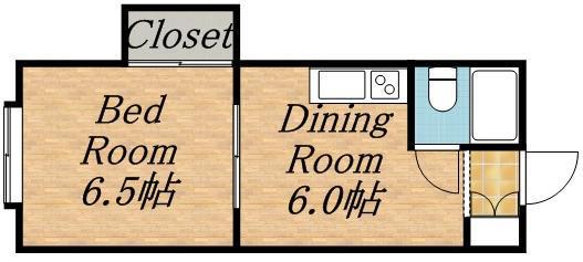 パークサイドヴィレッジ(1DK/4階)の間取り写真