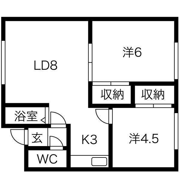 山岸マンションB(2LDK/2階)の間取り写真