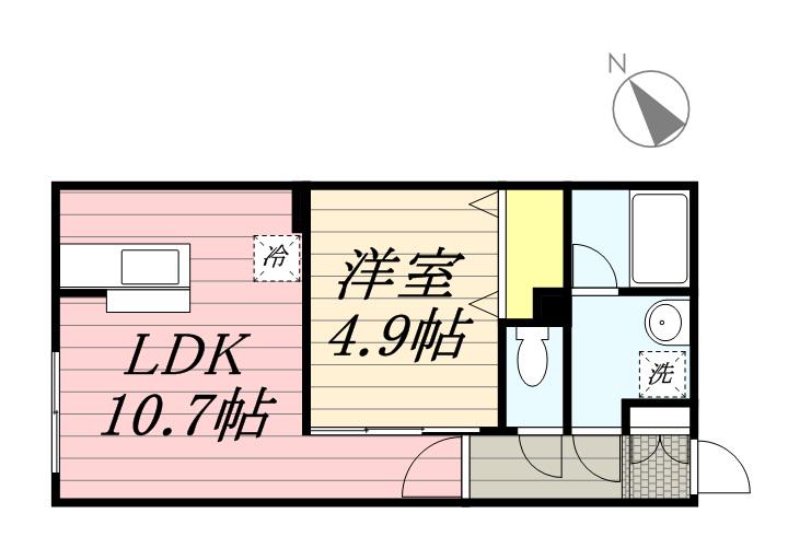 カサトレス白石(1LDK/2階)の間取り写真