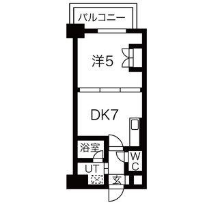 ミルフィオーレ学園前(1DK/2階)の間取り写真