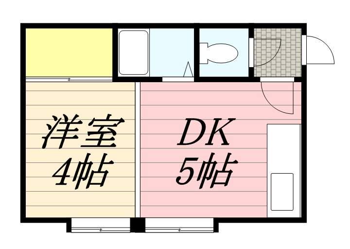 プラムコート菊水(1DK/3階)の間取り写真