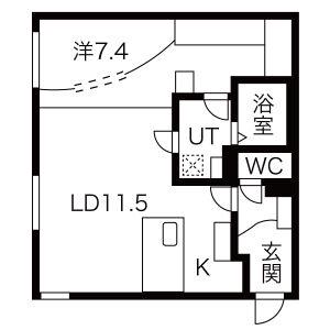 RESIDENCE SAPPORO T9(1LDK/4階)の間取り写真