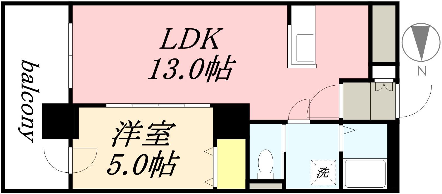 アルファスクエア北15条(1LDK/11階)の間取り写真