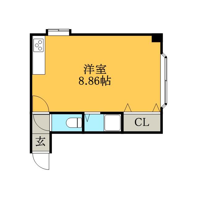 ビッグバーンズマンション東札幌Ⅱ(ワンルーム/4階)の間取り写真