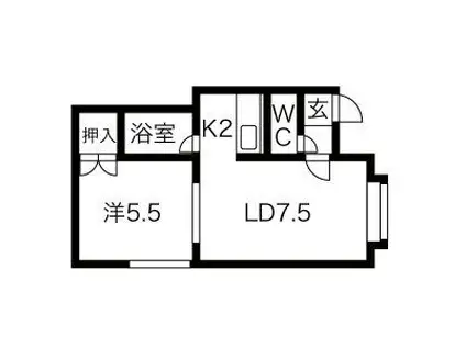 フォレストヴィラ(1LDK/3階)の間取り写真