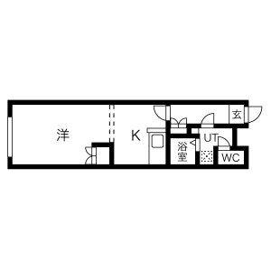 クラリス菊水Ⅲ(ワンルーム/4階)の間取り写真