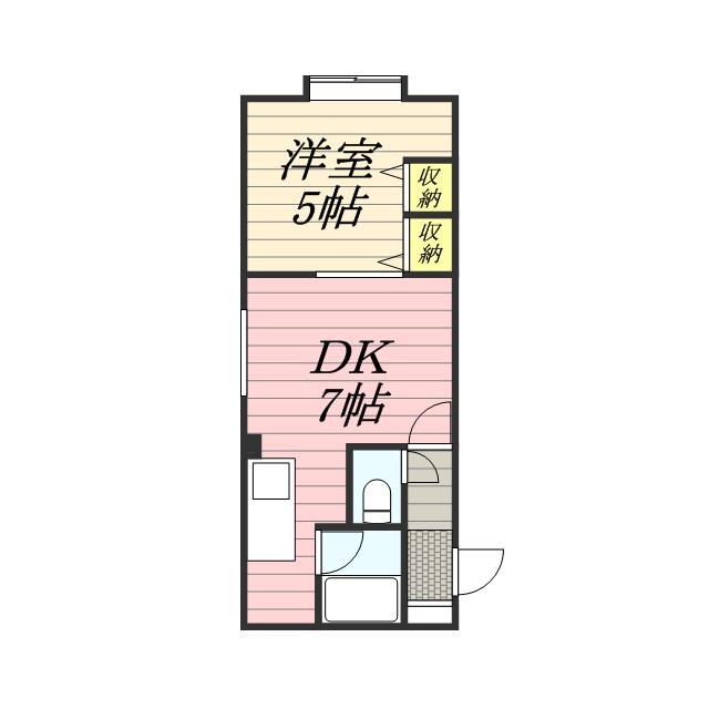 AKライフ美園(1DK/2階)の間取り写真