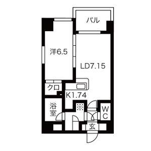 NCウィング菊水(1DK/6階)の間取り写真