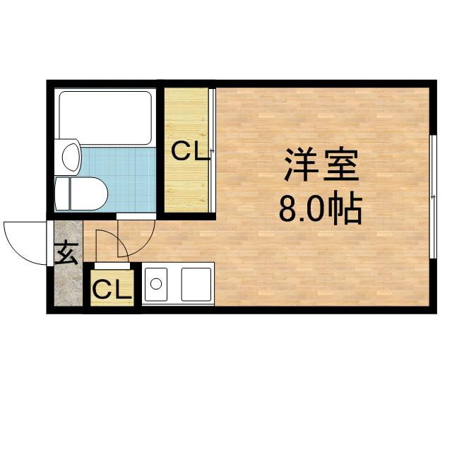 シャンボール札幌(ワンルーム/2階)の間取り写真