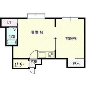 第6ベルハイム(1DK/2階)の間取り写真