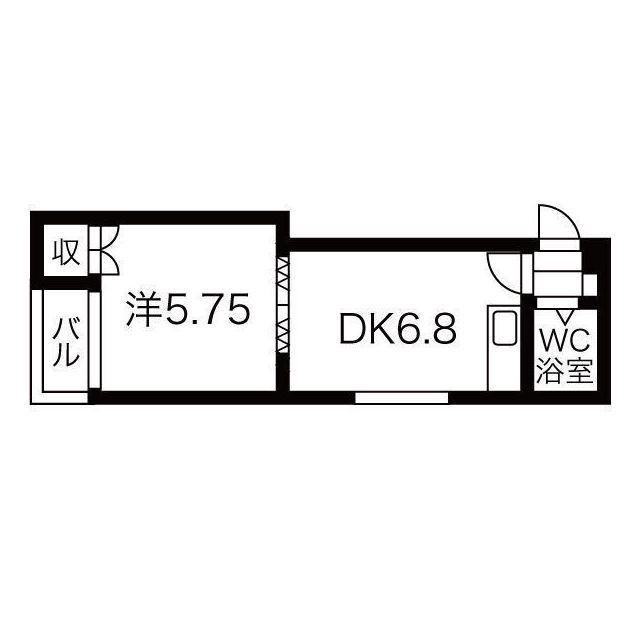 N-213ハイツ(1DK/1階)の間取り写真