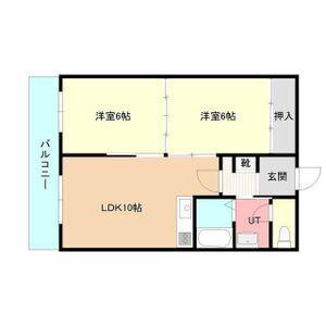 千葉マンション(2LDK/3階)の間取り写真