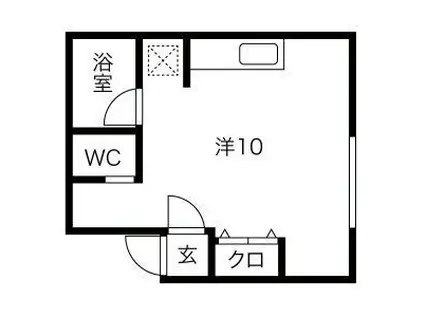サニーハイツA(ワンルーム/2階)の間取り写真