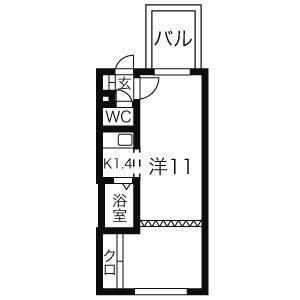 スパシエルクス平岸97・98(1K/2階)の間取り写真