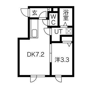 メルヴェーユ平岸中央(1DK/2階)の間取り写真