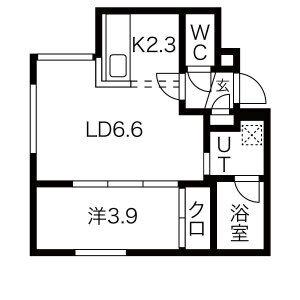ACTIVAT南郷13丁目スクエア(1LDK/1階)の間取り写真