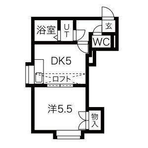 エフォート栄通(1DK/2階)の間取り写真