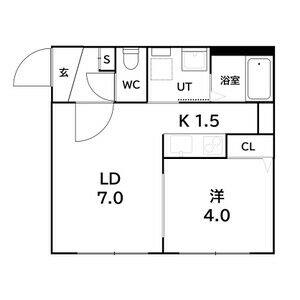 ラフィーネ澄川Ⅲ(1LDK/2階)の間取り写真