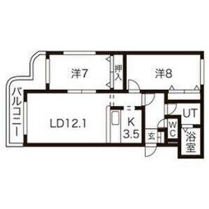 アストラルパーク(2LDK/1階)の間取り写真