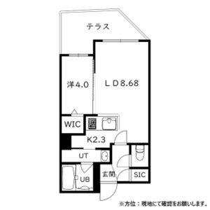 LA.DIMORA 本郷(1LDK/1階)の間取り写真