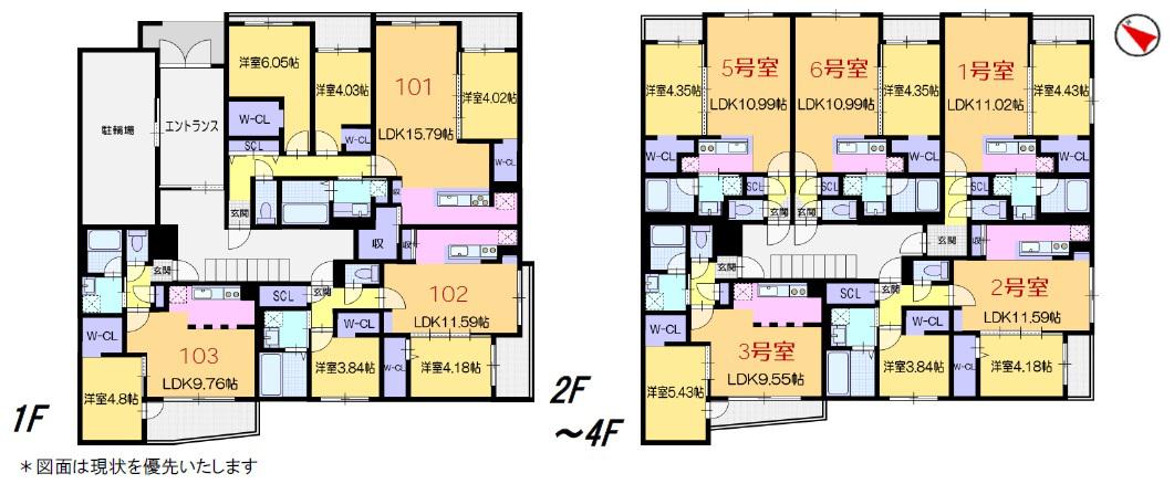 ラ・シュエットドルチェ(1LDK/4階)の間取り写真