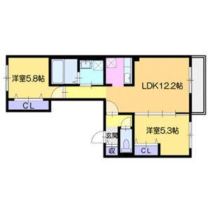 フローリス(2LDK/2階)の間取り写真