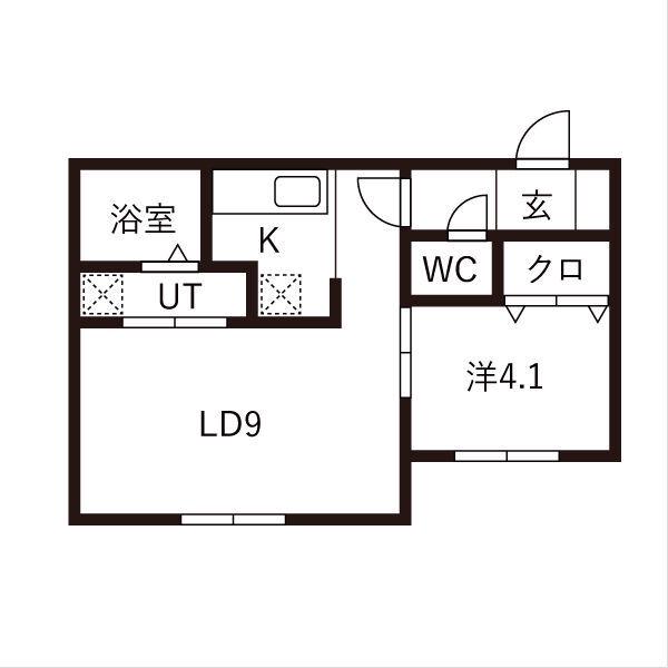 レトワール平岸(1LDK/4階)の間取り写真